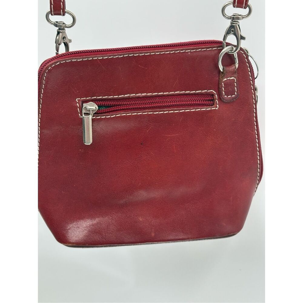 Vera Pelle Crossbody‎ Bag Bucket Red Leather